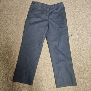 LL Bean Pants Womens 16 Navy Blue Chino Classic Fit 33x30